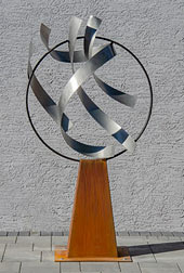 Stainless steel and wrought iron sculpture